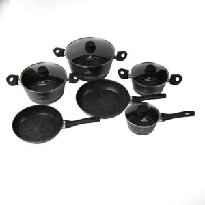 10pc Marble Pot Set with Fry Pans EB-10M2B 3